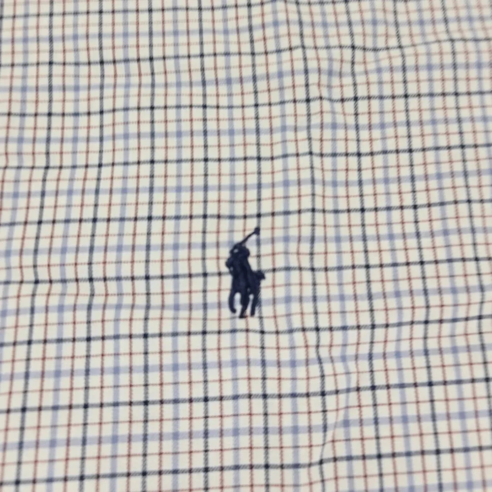 Ralph Lauren Shirt Mens‎ 16.5 - 34/35 Tan Pony Long Sleeve Plaid Yarmouth
